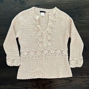 J. Crew Boho Coastal Beach Crochet Top Women’s Size Small